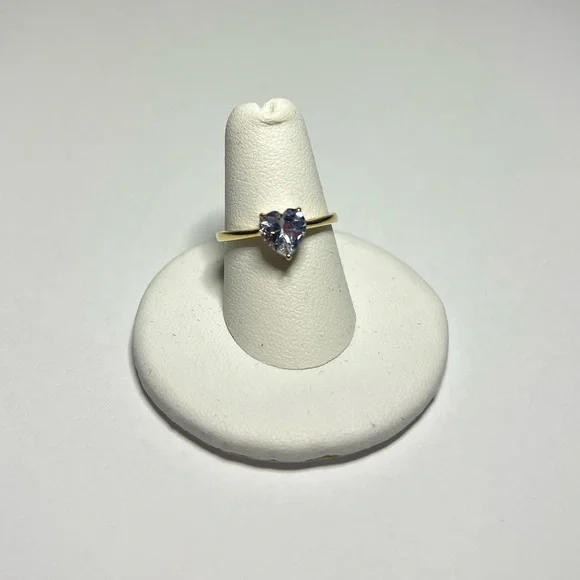 Solid 14k Gold Heart Shape Cubic Zirconia